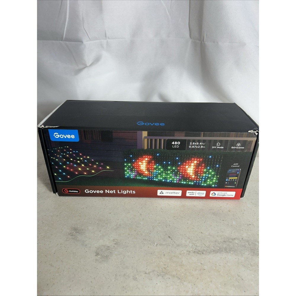NEW Govee Outdoor Net Lights  2.8 x 9.4ft with RGBIC and DIY Functions, 480 LEDs